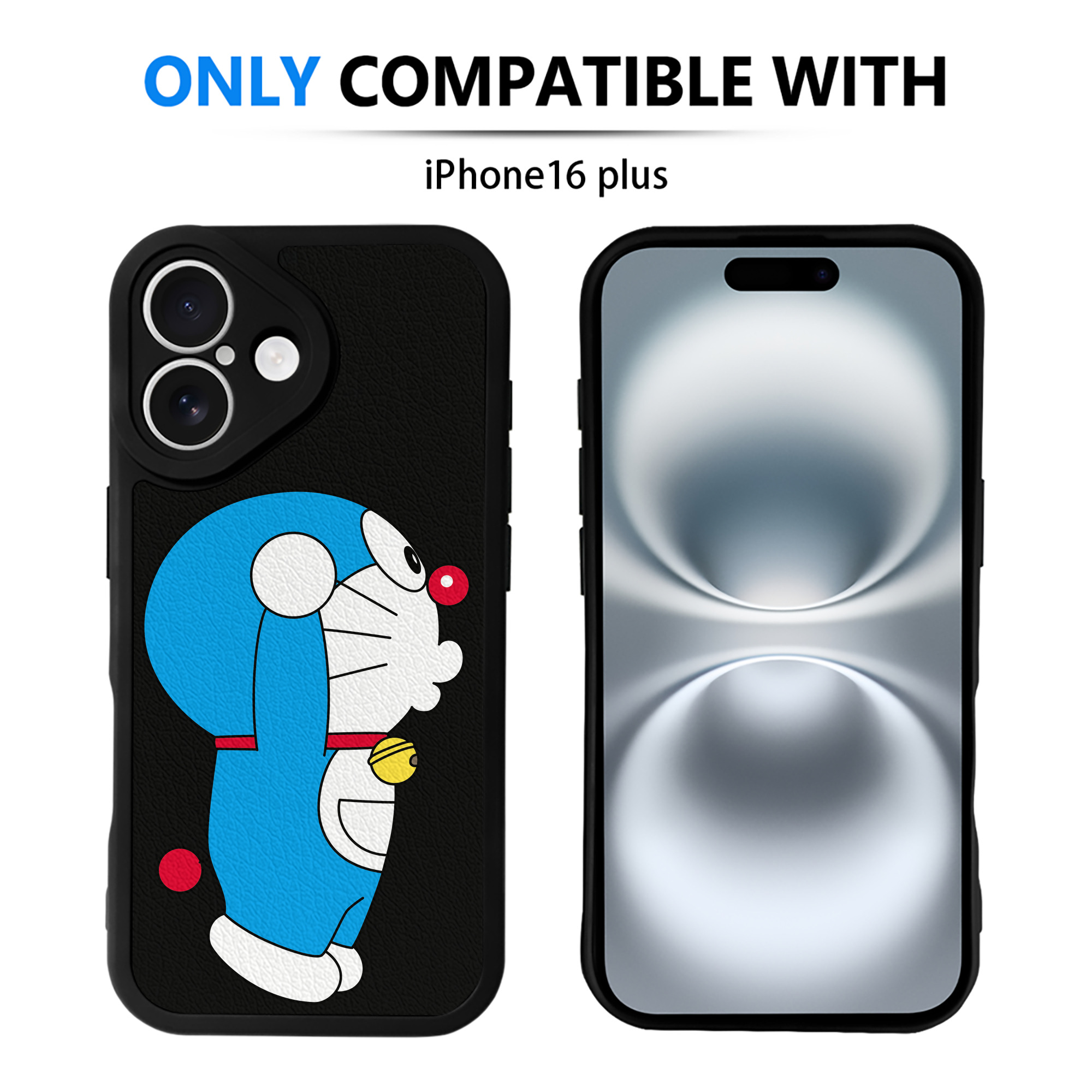 （画像用） ドラえもん Doraemon 【iPhone 16シリーズ対応】シリコンスマホケース（レザー調） 材質：シリコン